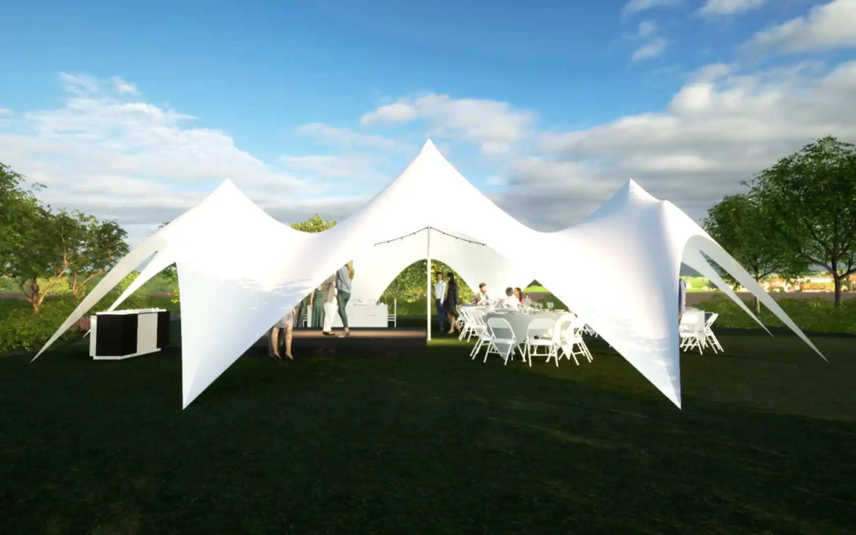 Estructura de carpa industrial moderna